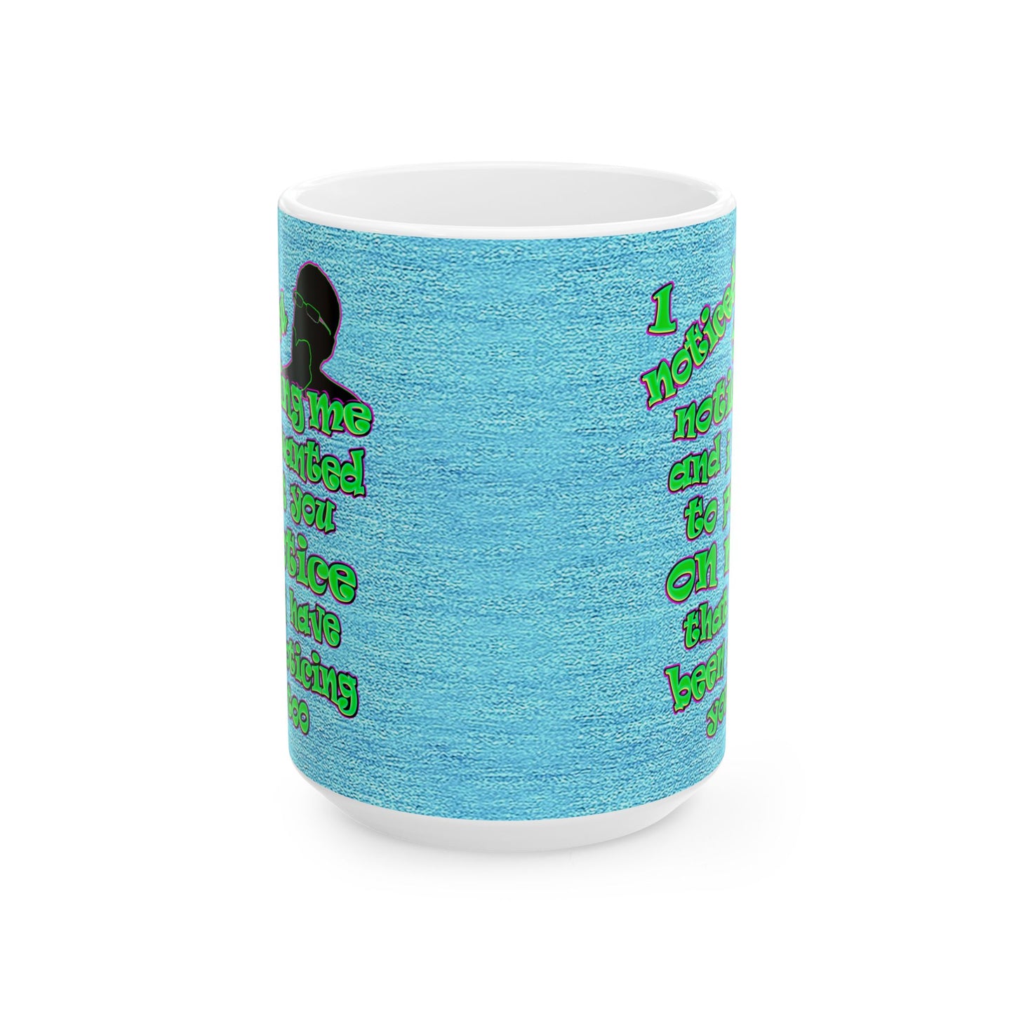 noticed you noticing - White Mug (faded dark blue)
