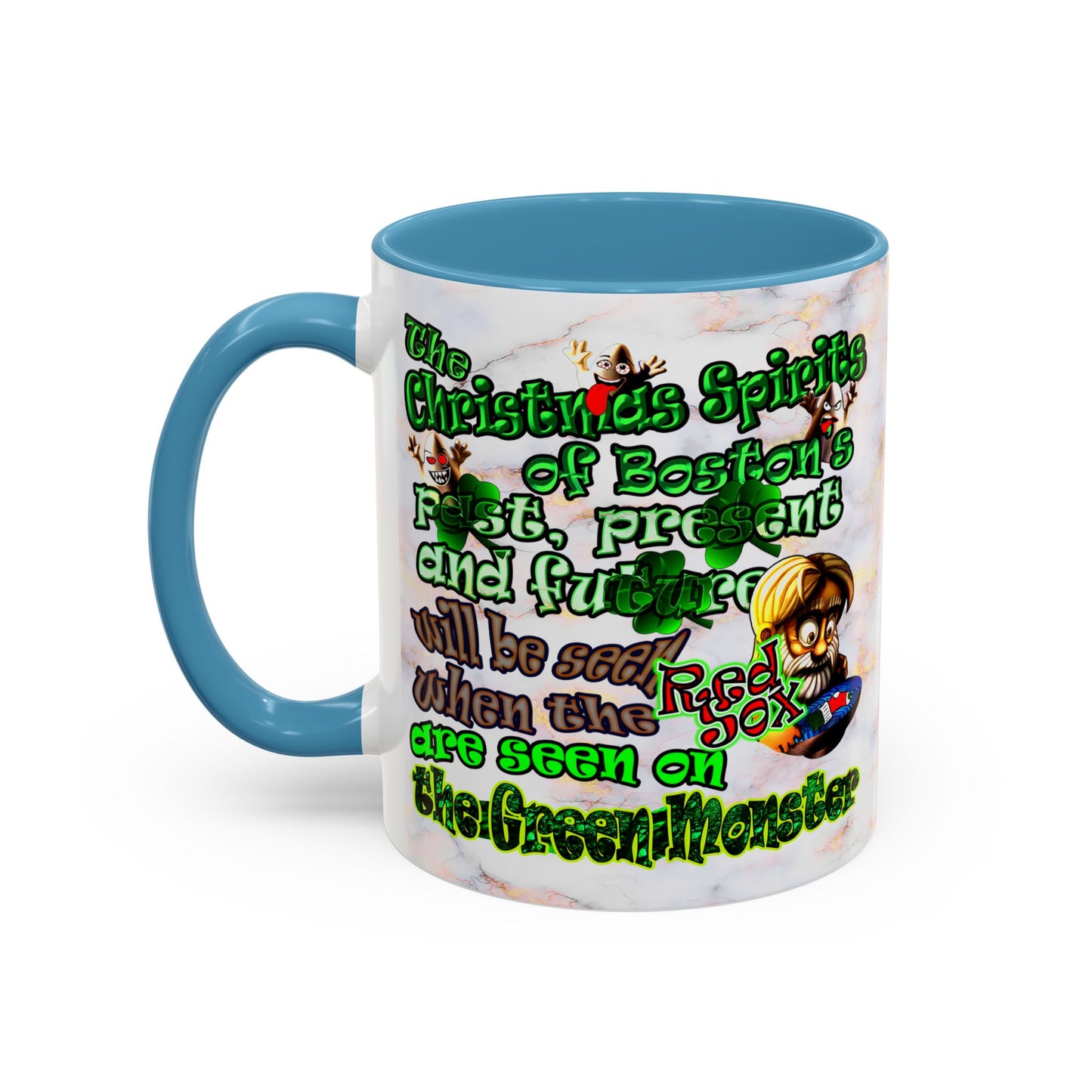 christmas spirits of boston - Accent Mug (white marble)