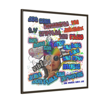 drop the beat - framed canvas art (white)