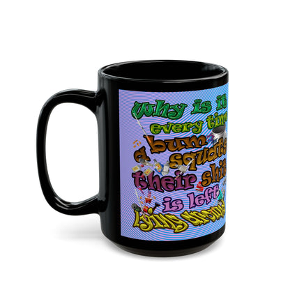 the bum's shit - Black Mug (light blue-purple wave)
