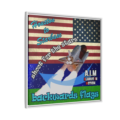 shoot for the stars - framed canvas art ('snoops' background)