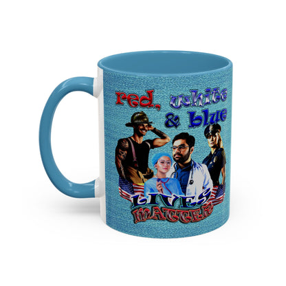 rw&b lives matter - Accent Mug (faded blue)