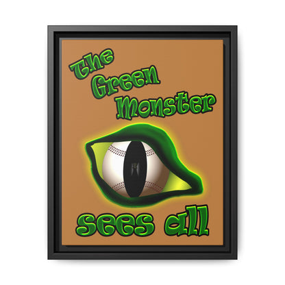 green monster - framed canvas art (light brown)