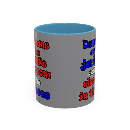 donkeys and elephants - Accent Mug (grey)