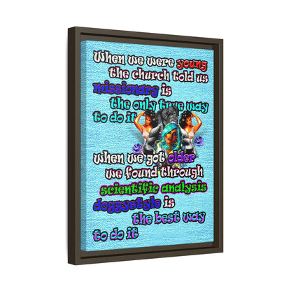 doggystyle - framed canvas art (faded blue)