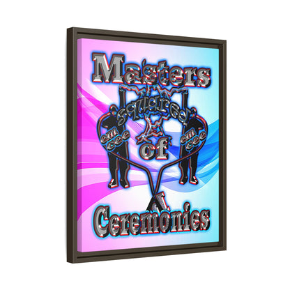 em cee squared - framed canvas art (light blue-pink wave)