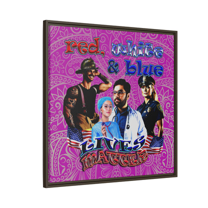 rw&b lives matter - framed canvas art (pink swirl)