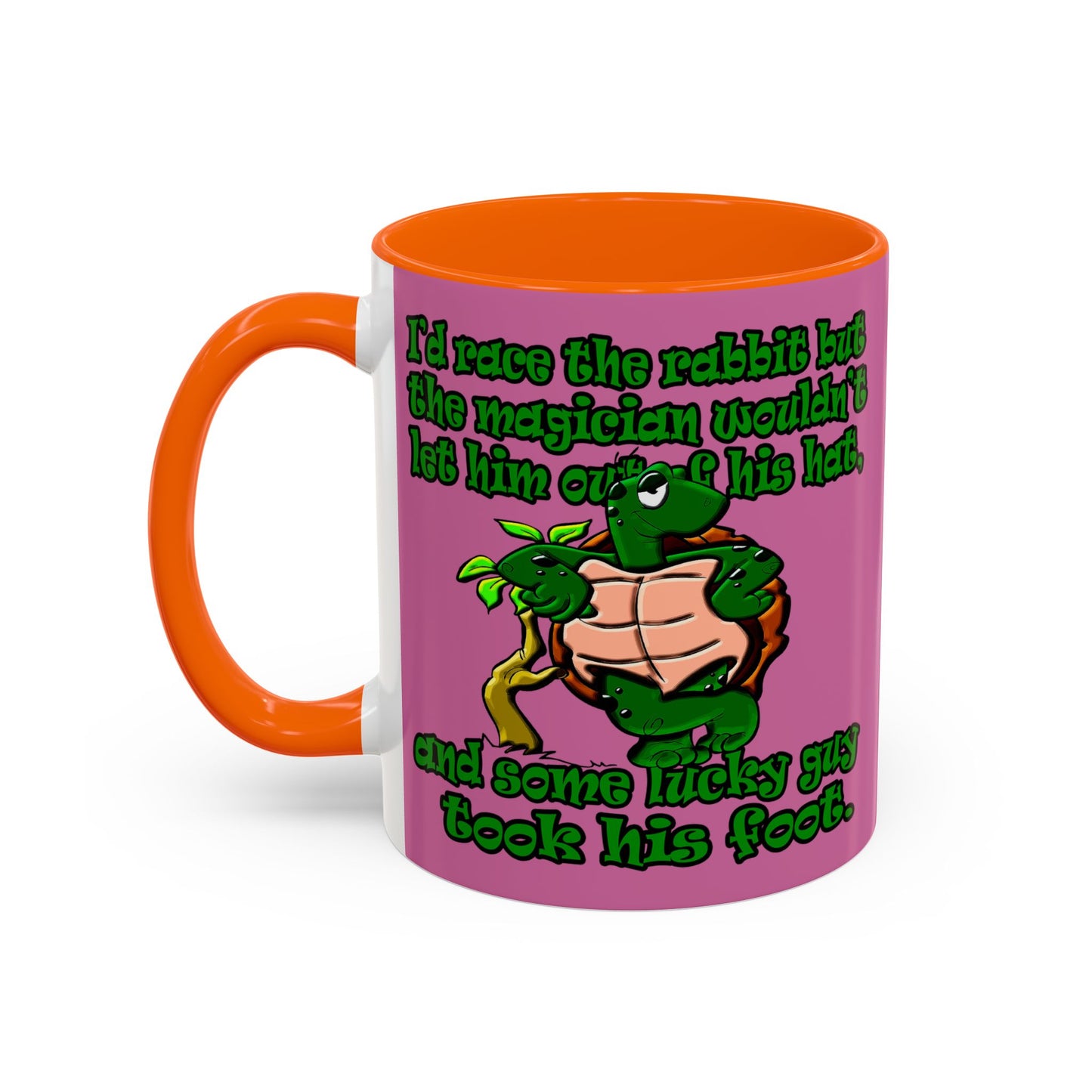 turtle race - Accent Mug (light pink)
