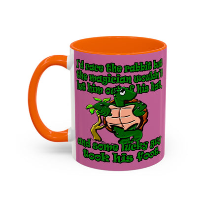turtle race - Accent Mug (light pink)