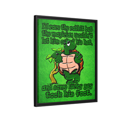 turtle race - framed canvas art (green turf)