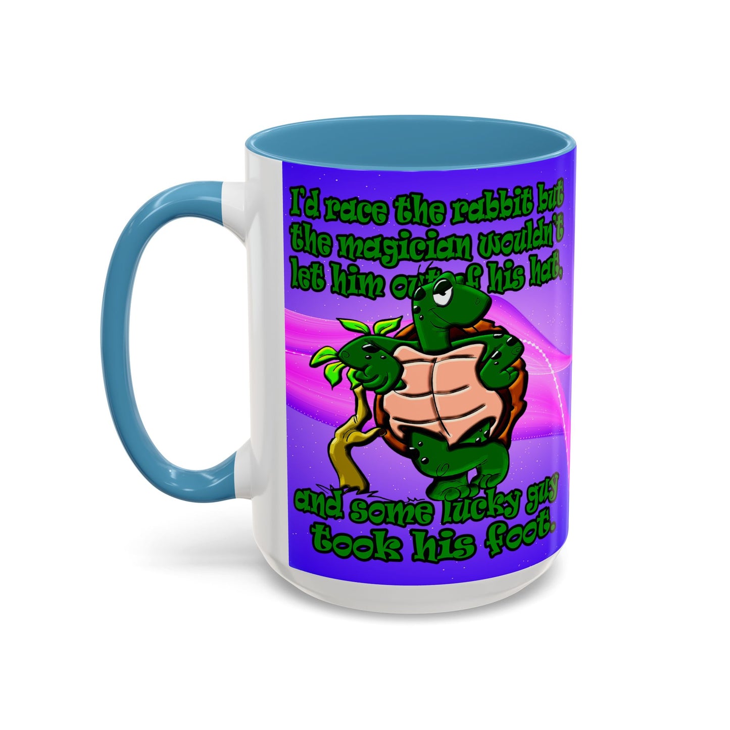 turtle race - Accent Mug (purple-pink wave)