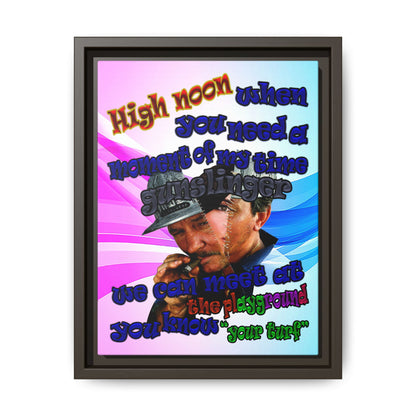 high noon - framed canvas art (light blue-pink wave)
