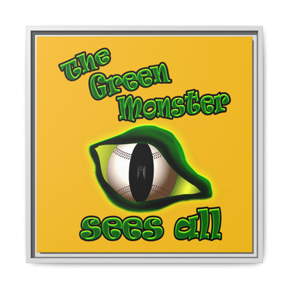 green monster - framed canvas art (yellow)