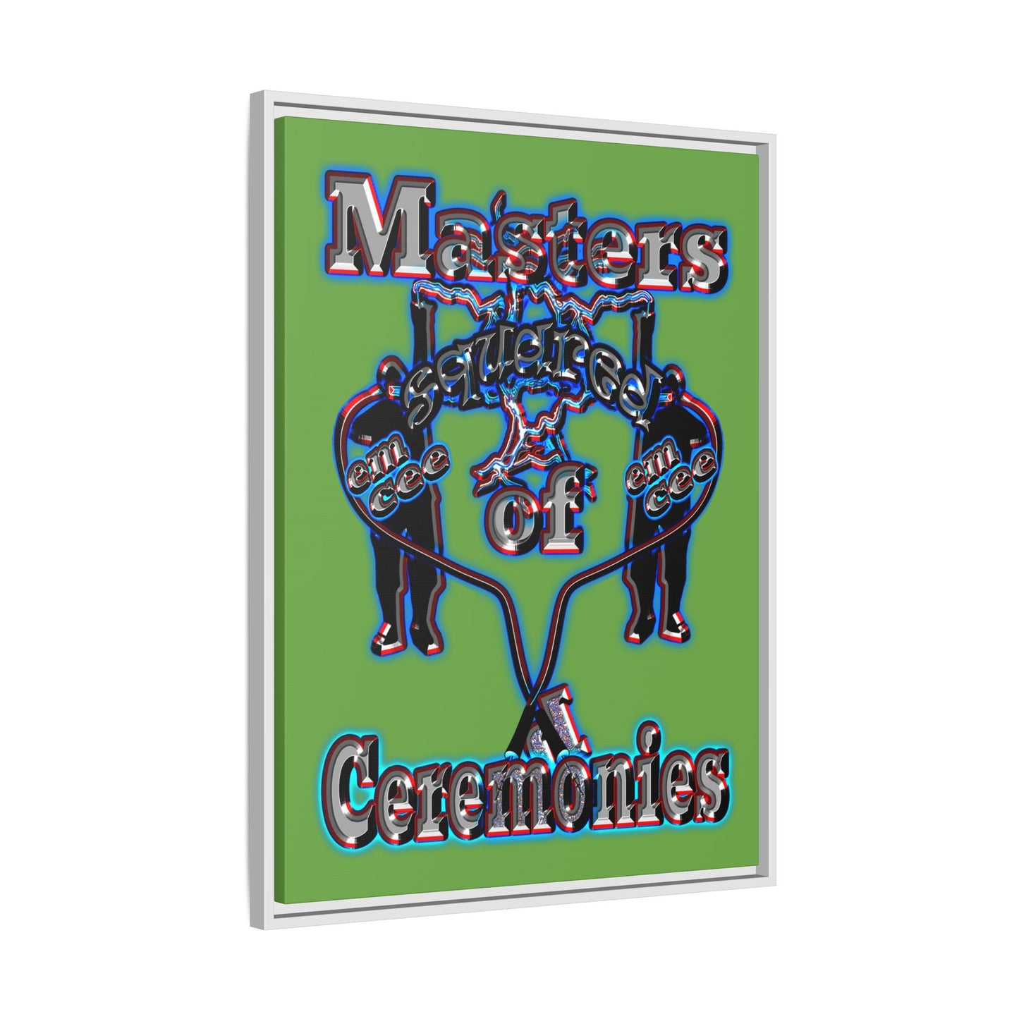 em cee squared - framed canvas art (green)