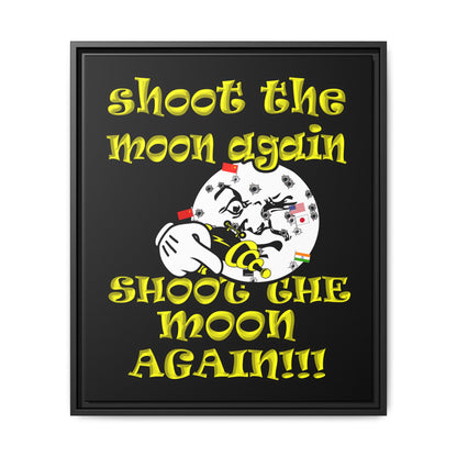 shoot the moon again - framed canvas art (black)