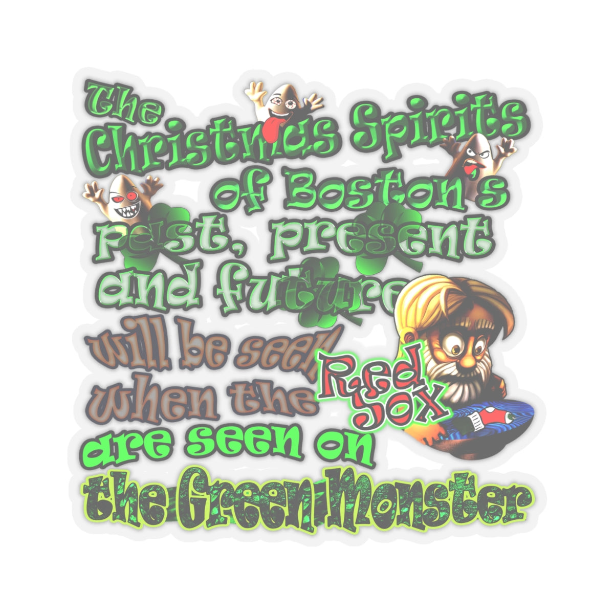 christmas spirits of boston - Kiss-Cut Stickers