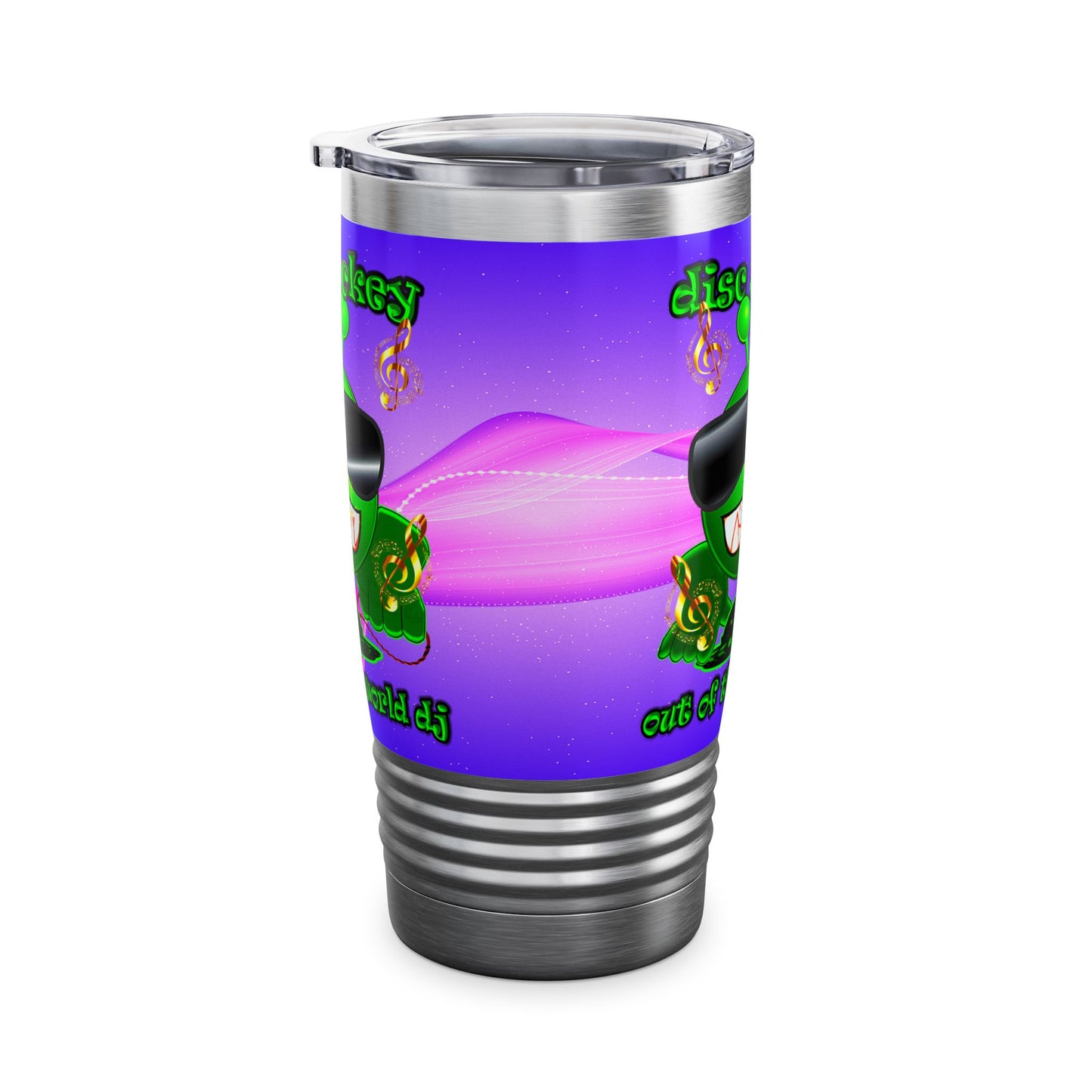 disc jockey - Ringneck Tumbler, 20oz (purple-pink wave)