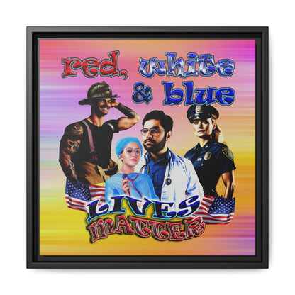 rw&b lives matter - framed canvas art (color blur)