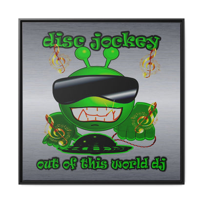 disc jockey - framed canvas art (brushed nickel)