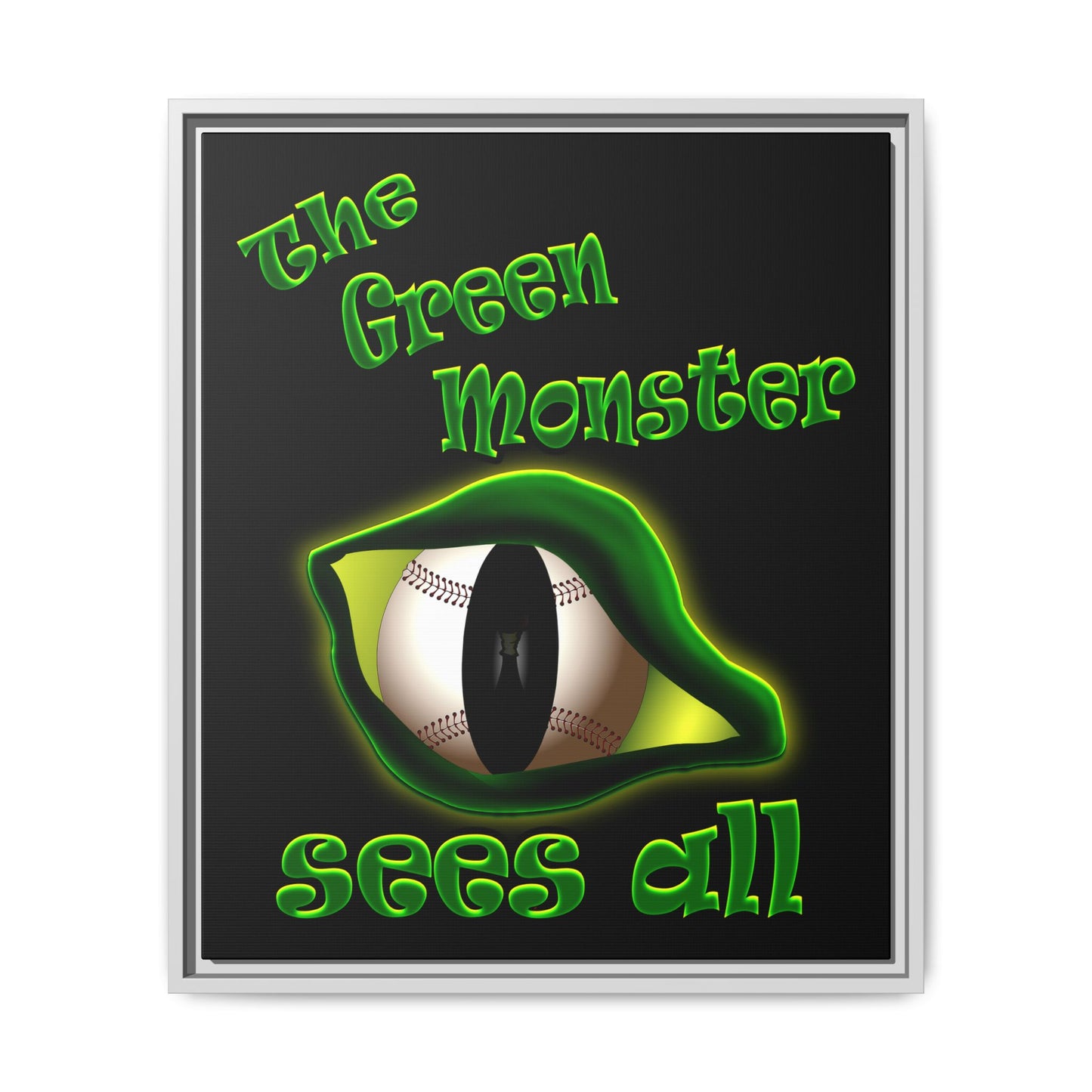 green monster - framed canvas art (black)
