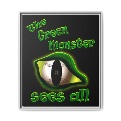 green monster - framed canvas art (black)