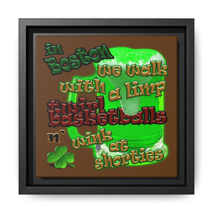 celtics logo - framed canvas art (brown)