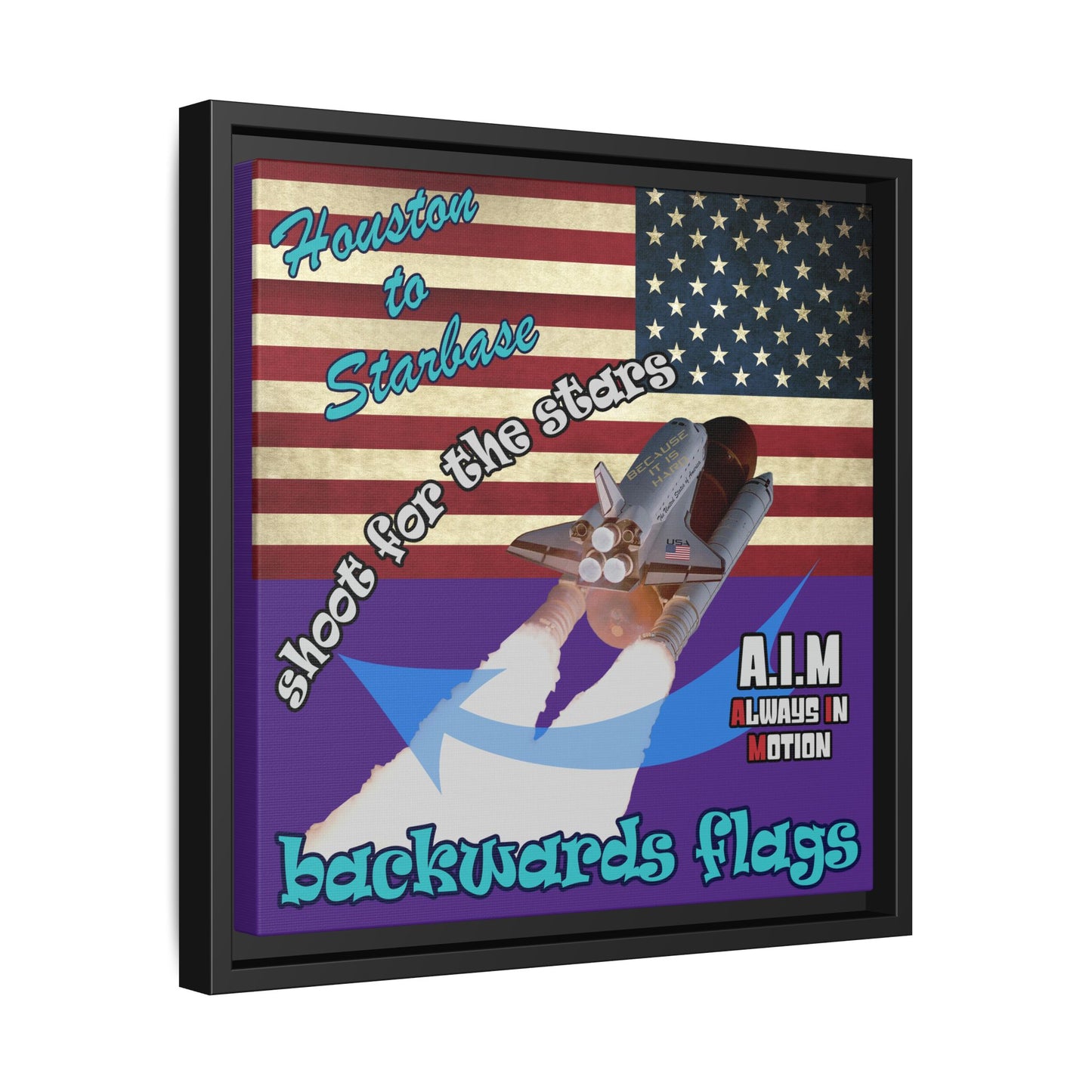 shoot for the stars - framed canvas art (purple)