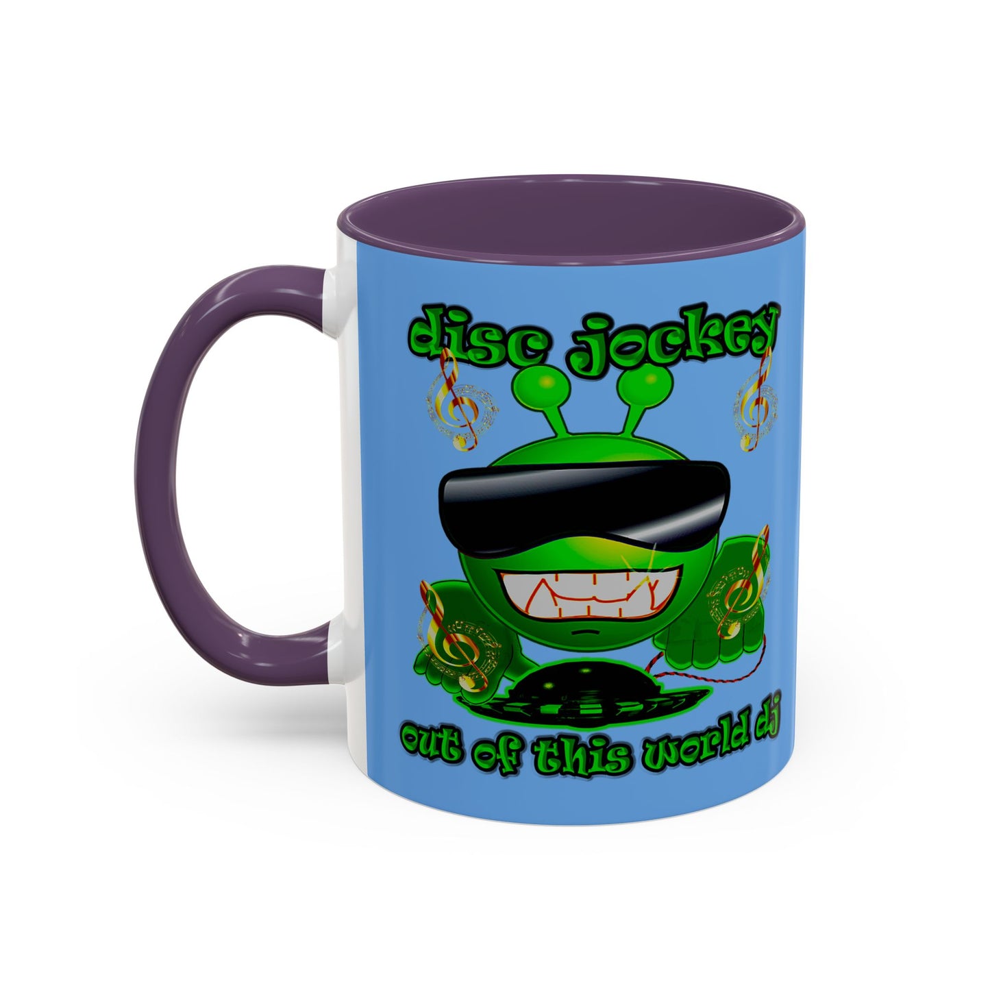 disc jockey - Accent Mug (light blue)