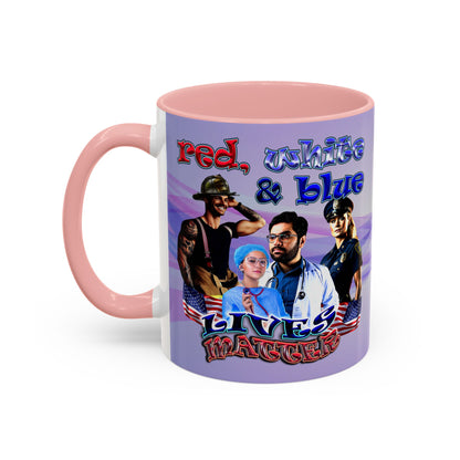rw&b lives matter - Accent Mug (light blue-pink wave)