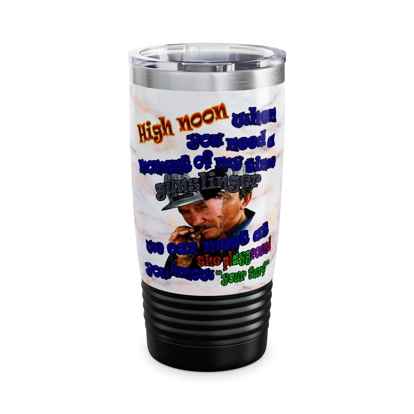 high noon - Ringneck Tumbler, 20oz (white marble)