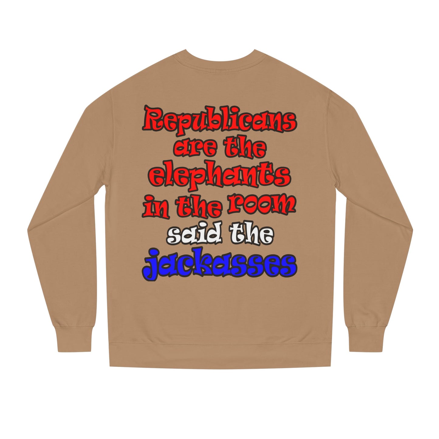 donkeys and elephants - Unisex Crew Neck Sweatshirt