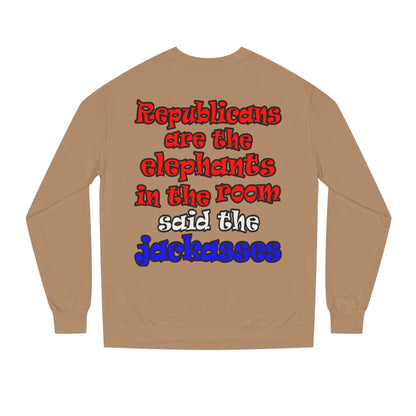 donkeys and elephants - Unisex Crew Neck Sweatshirt