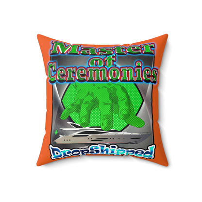 logo - Faux Suede Square Pillow - (orange)