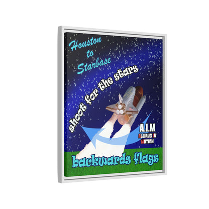 shoot for the stars - framed canvas art ('snoops' background)