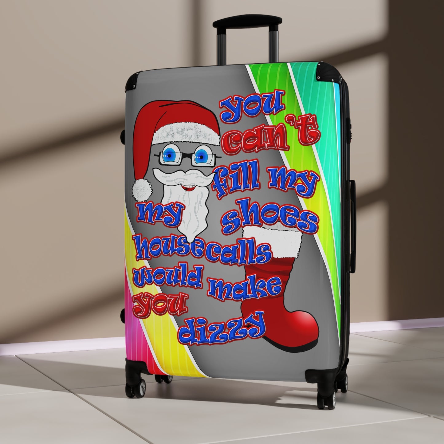 santa's shoes - Suitcase (rainbow split)