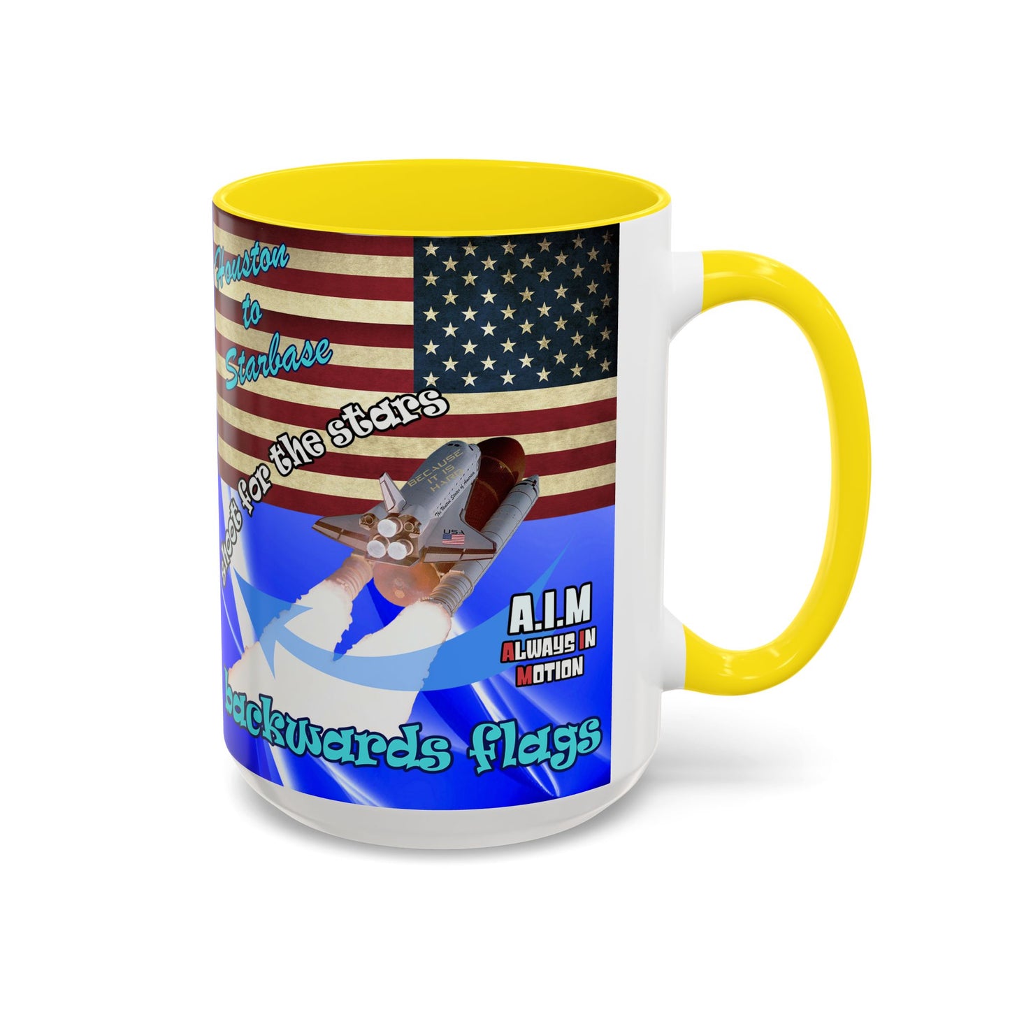 shoot for the stars - Accent Mug (blue-white wave)