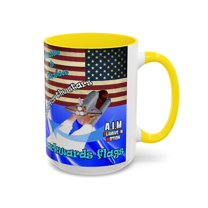 shoot for the stars - Accent Mug (blue-white wave)