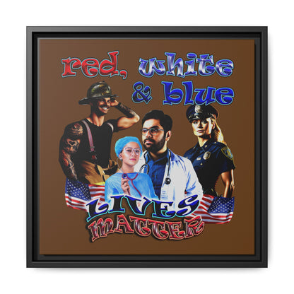 rw&b lives matter - framed canvas art (brown)