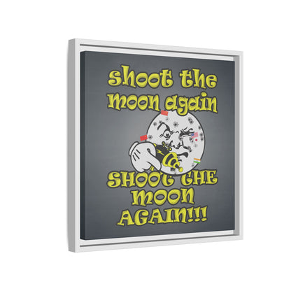 shoot the moon again - framed canvas art (grey-light grey)