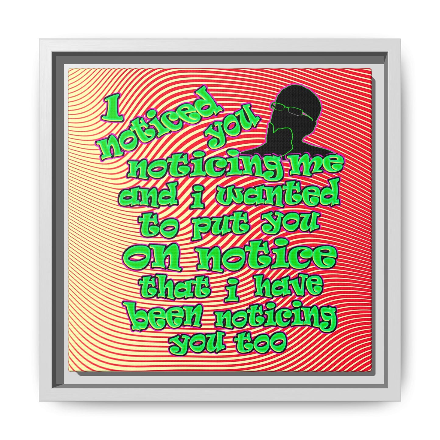 noticed you noticing - framed canvas art (yellow-orange wave)