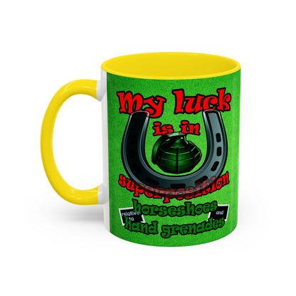 my luck - Accent Mug (green turf)