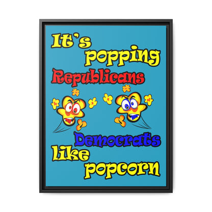 popping like popcorn - framed canvas art (turquoise)