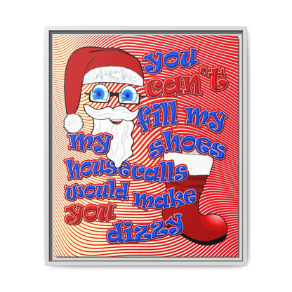 santa's shoes - framed canvas art (yellow-orange wave)