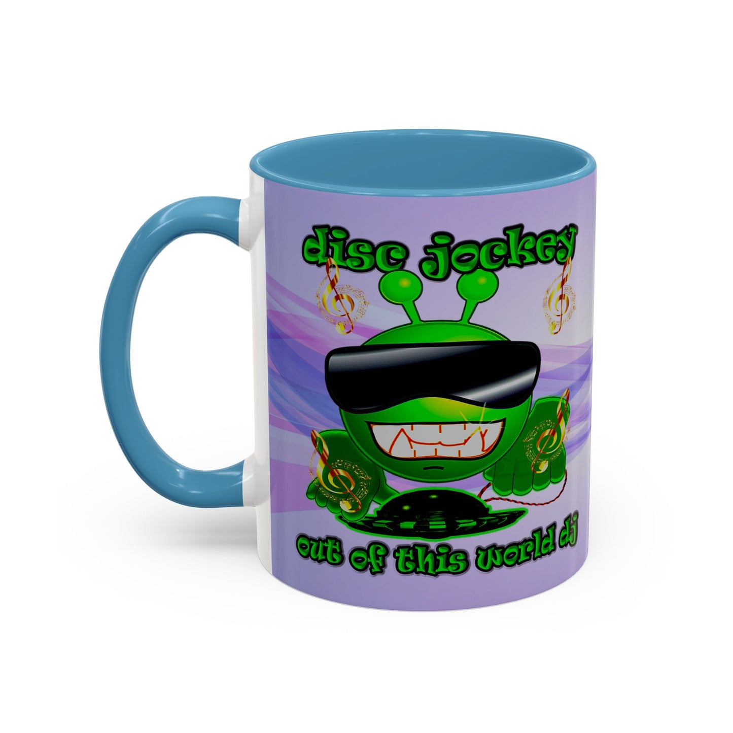 disc jockey - Accent Mug (light blue-pink wave)