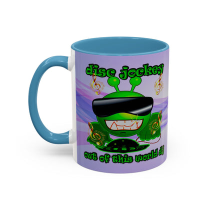 disc jockey - Accent Mug (light blue-pink wave)
