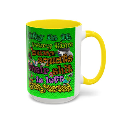 the bum's shit - Accent Mug (logo green)