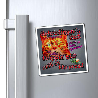 schrodinger's cat - Magnets - (grey-light grey)