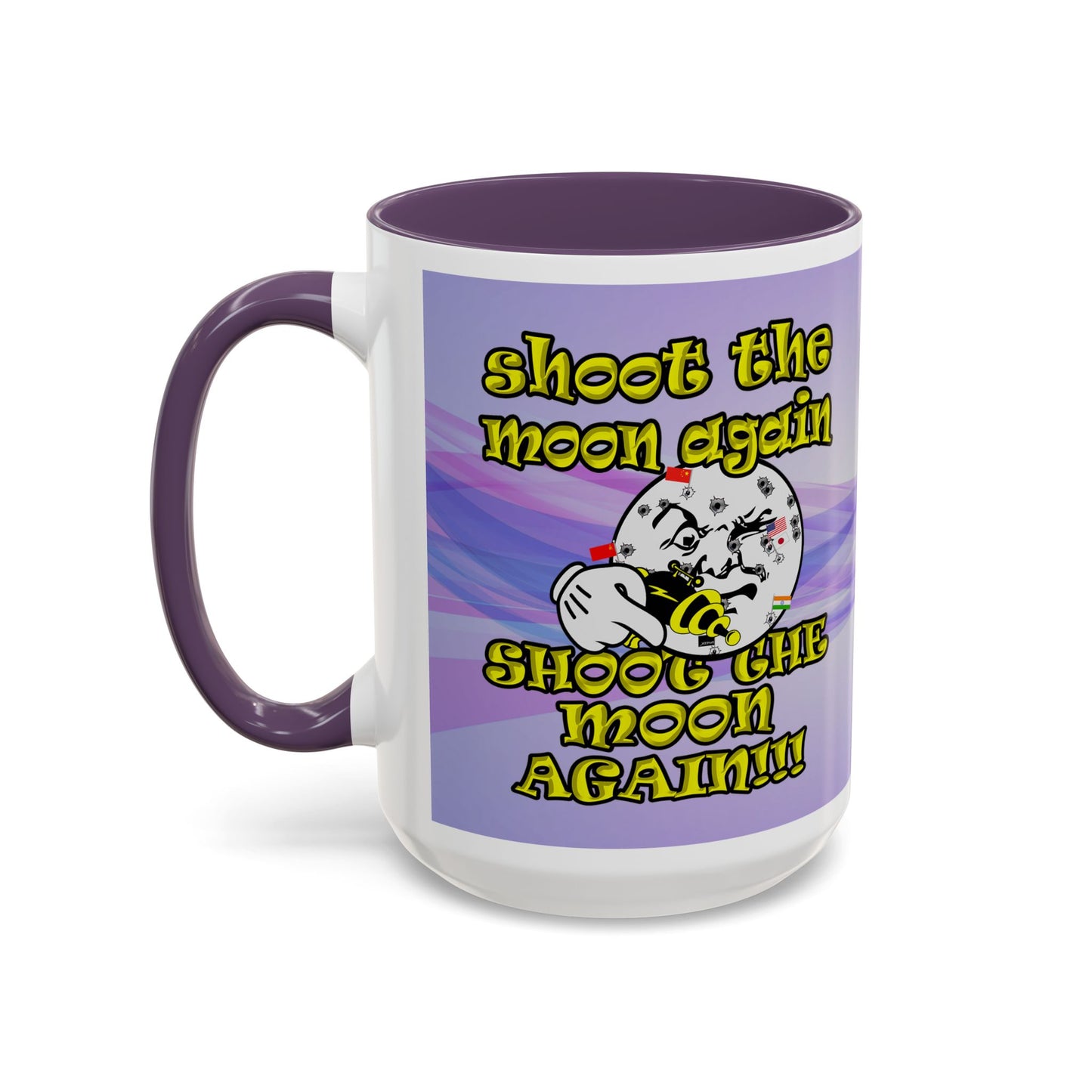 shoot the moon again - Accent Mug (light blue-pink wave)