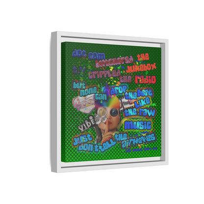 drop the beat - framed canvas art (logo green)