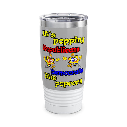 popping like popcorn - Ringneck Tumbler, 20oz (light grey)